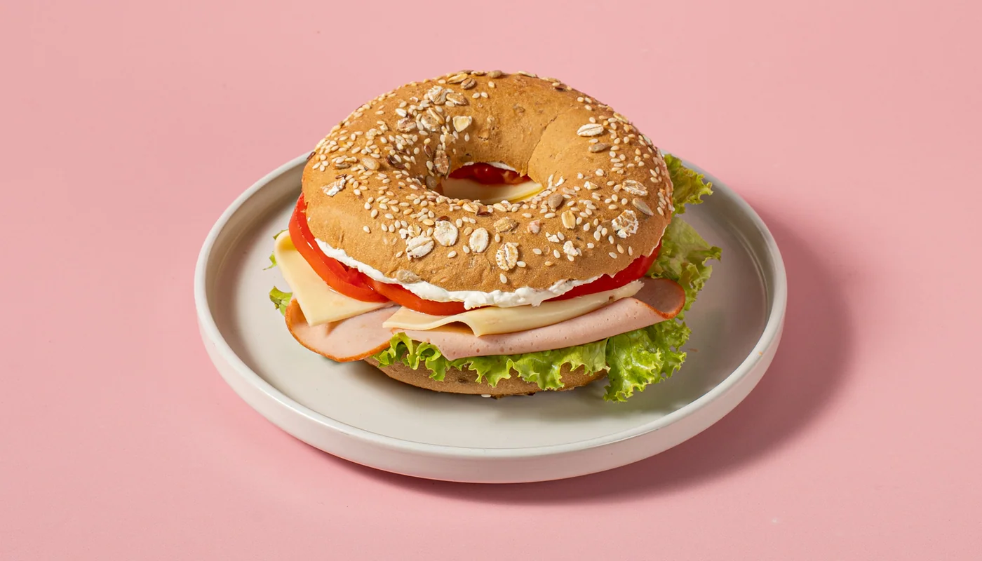 Bagel wholemeal multigrain turkey
