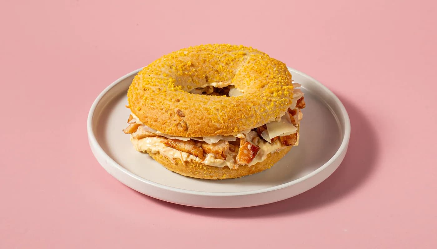 Chicken corn bagel