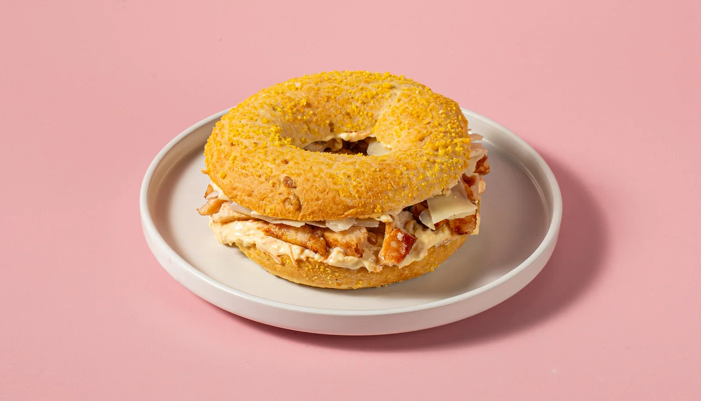 Chicken corn bagel